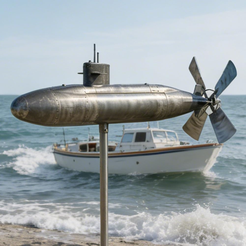 Molinillo de viento submarino, decoración de jardín al aire libre, giratorio submarino con cuchillas giratorias, escultura de viento de arte en movimiento para patio, molino de viento de hélice