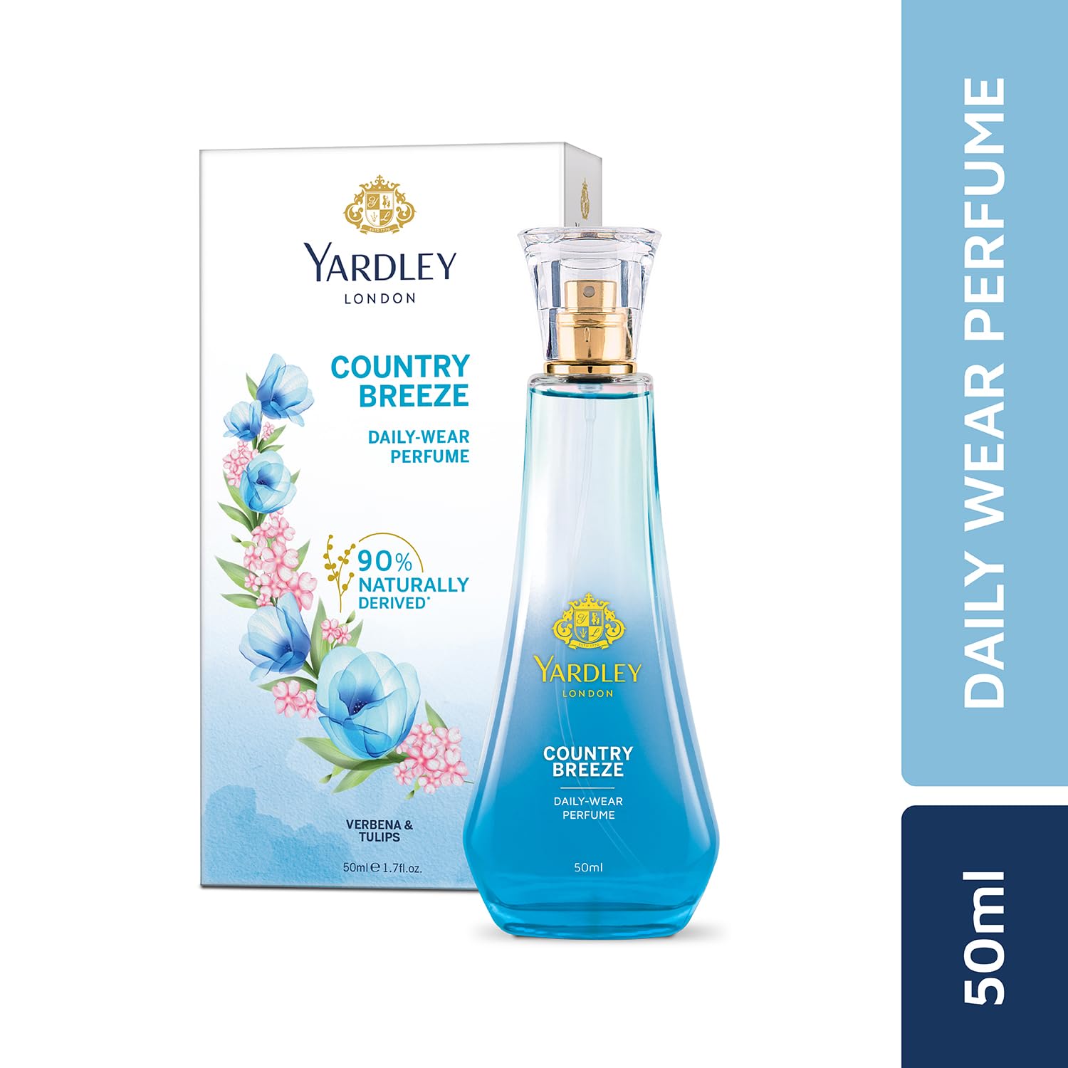Yardley London Country Breeze Perfume| Floral Fruity Scent| 90% Naturally Derived| Verbena & Tulips Perfume Spray For Women| 50Ml