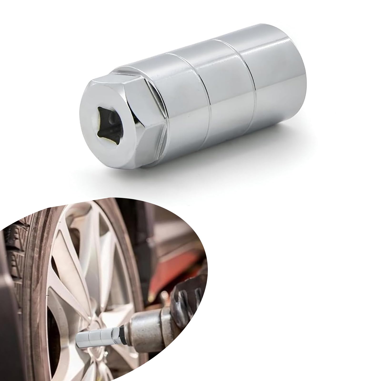 Pack-1 Car Oil Pressure Sensor Switch, Waterproof Ultra-Thin Durable Metal Driver Deep Design Oil Pressure Sending Socket, Universal Rotatable Automotive Oil Pressure Socket (Silver)