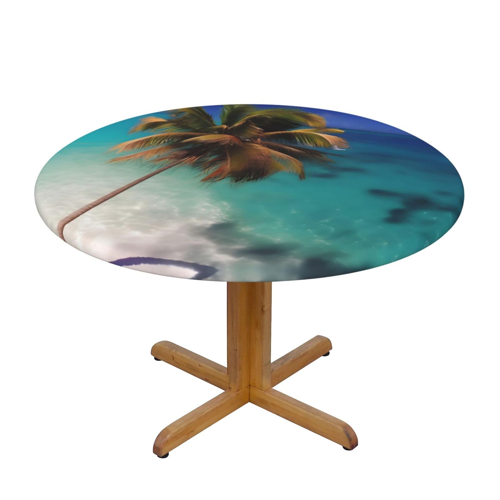 ZQYTGFDC Caribbean Islands M Decorative Round Tablecloth Waterproof Anti Stain Oil Proof Size for 40 50 inch