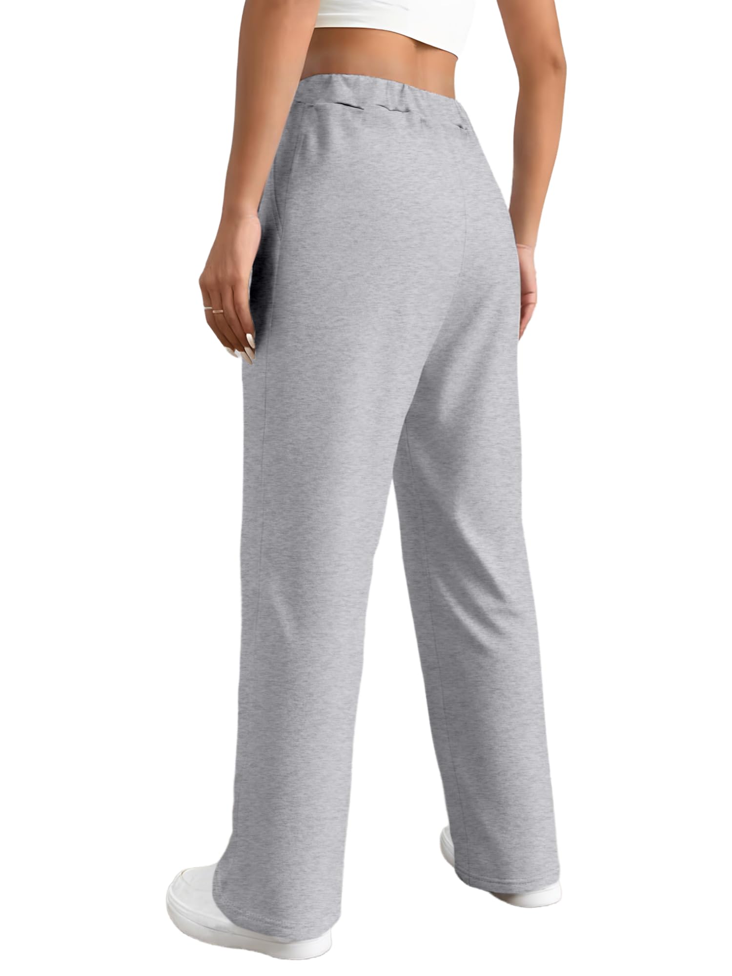 Womens Wide Leg Dress Pants High Waisted Stretchy for Summer Casual and Office WearGrayM