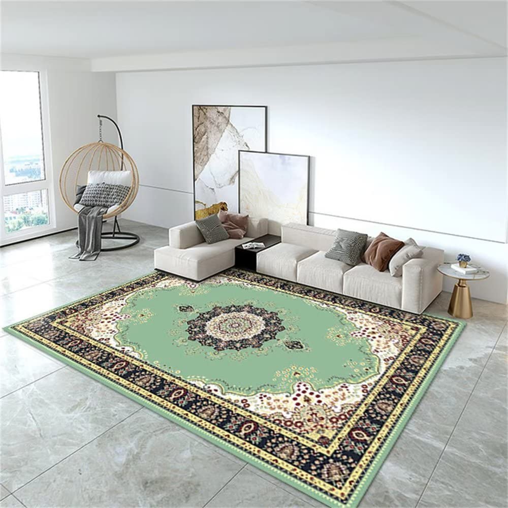 Tapis de salon vert 80x150cm moderne et super doux pour la décoration de bureau