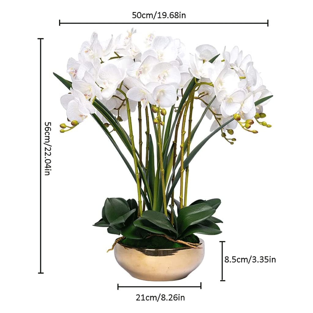 Orchidee Artificiali, 8 Teste, Fiori di Phalaenopsis Artificiali, Orchidee in Vaso, Piante Artificiali, Orchidee finte, Fiori Artificiali Classici, Aspetto Naturale