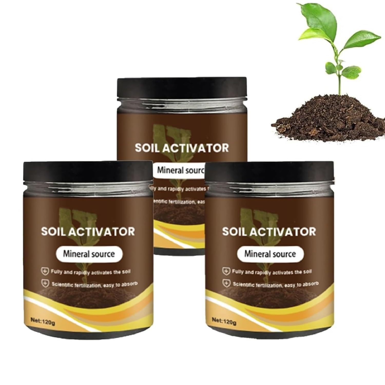 Soil Activated, 2026 New Organic Soil Activator & Plant Fertilizer for grass,Raised Garden Beds, Potting Mix, and Seedling Compost Prevent Compaction, Promote Plant Rooting (3pcs)