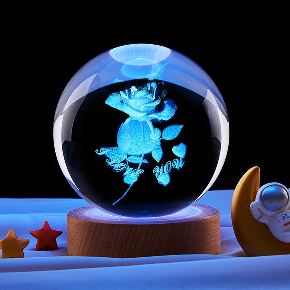 Bola De Cristal 3D Con Modelo De Sistema Solar Con Soporte, 2.362in