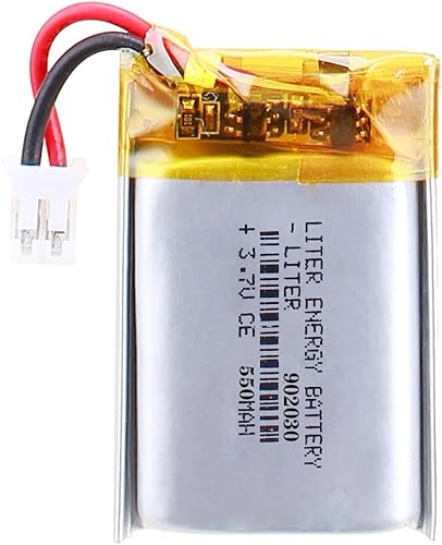 Liter 3.7V 550mAh 902030 Lipo Batería recargable de iones de polímero de litio con conector JST 0.079 in