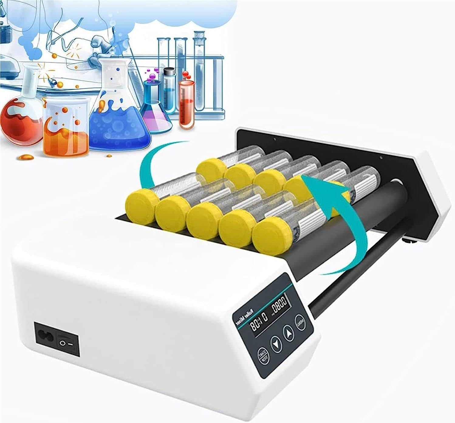 Mezclador orbital de laboratorio, agitador orbital digital de laboratorio, mezclador de rodillos de laboratorio, agitador rotatorio orbital, velocidad ajustable de 20 a 80 RPM, agitadores ro