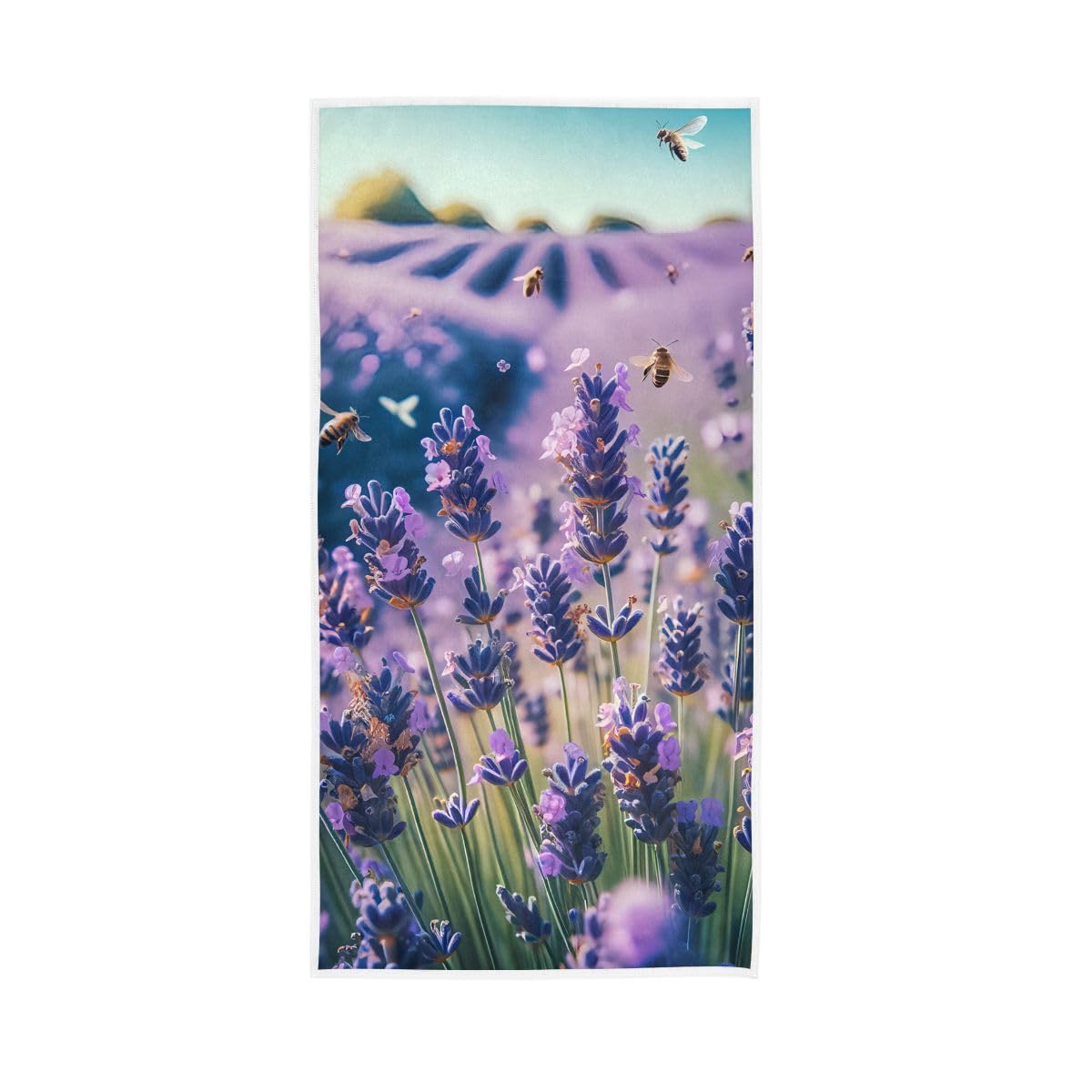 HUYGD Purple Lavender Hand Towel, 15 x 30 Inches, Soft Highly Absorbent Towels for Bathroom Gym Shower