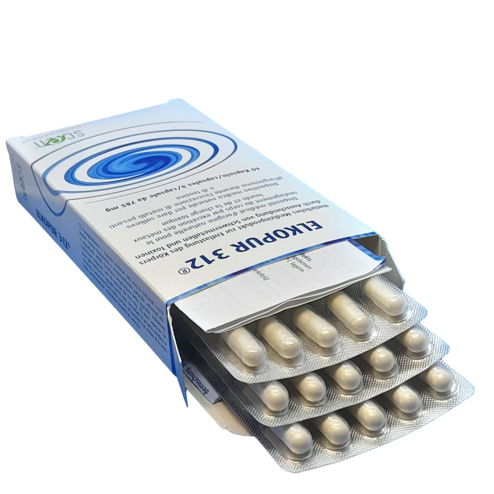 SCEN Elkopur312 - Zeolite Pura Attivata - 60 Capsule - 30 Giorni Di Trattamento Detox, Dispositivo Medico Classe 2A, Fiscalmente Detraibile,