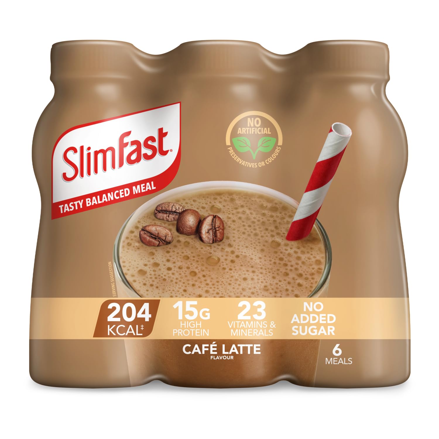 Slim-Fast Cafe Latte Flavour Milkshakes (6x325ml) Slim Fast Cafe Latte Flavor Milkshake (6X325ML)