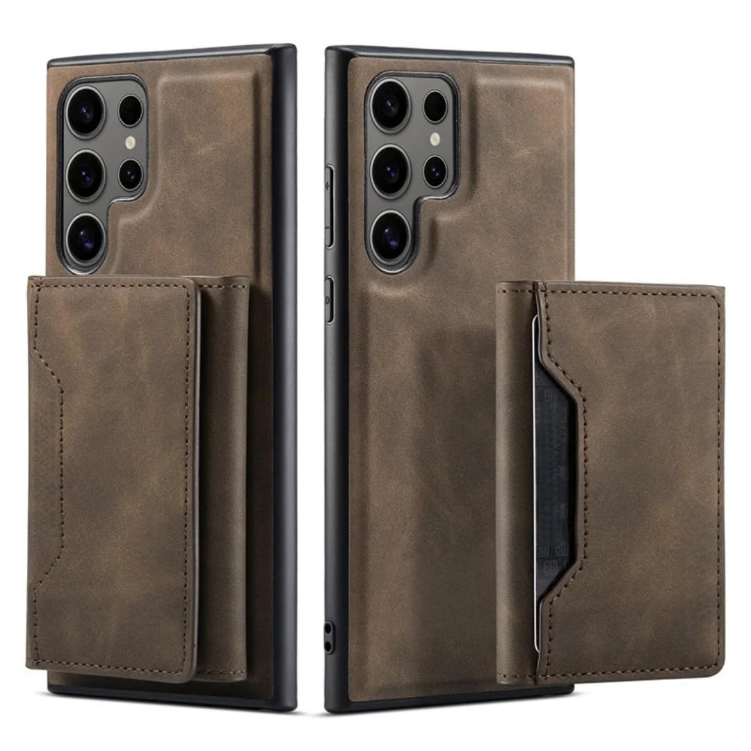 Funda para teléfono con Tarjetero Desmontable Tipo Cartera para Samsung Galaxy S25 Edge S26 Ultra S22 Plus S24 S23 S21 Fe A16 A56 A36 (para Galaxy A16 5G/Coffee)