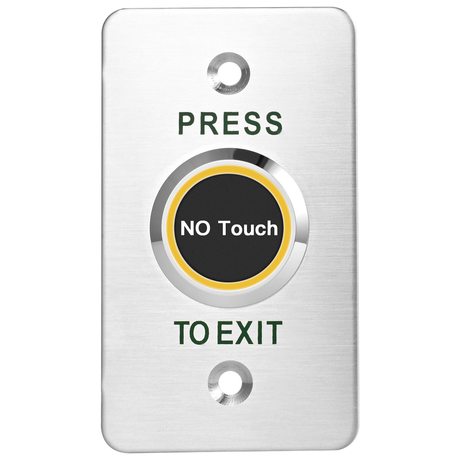 No-Touch Infrared Exit Button with Green LED, Indoor Stainless Steel Panel Access Control Switch, Featuring NC, COM, and NO Outputs – Perfect for Door Security and Convenience (SNT886-86X50 mm)