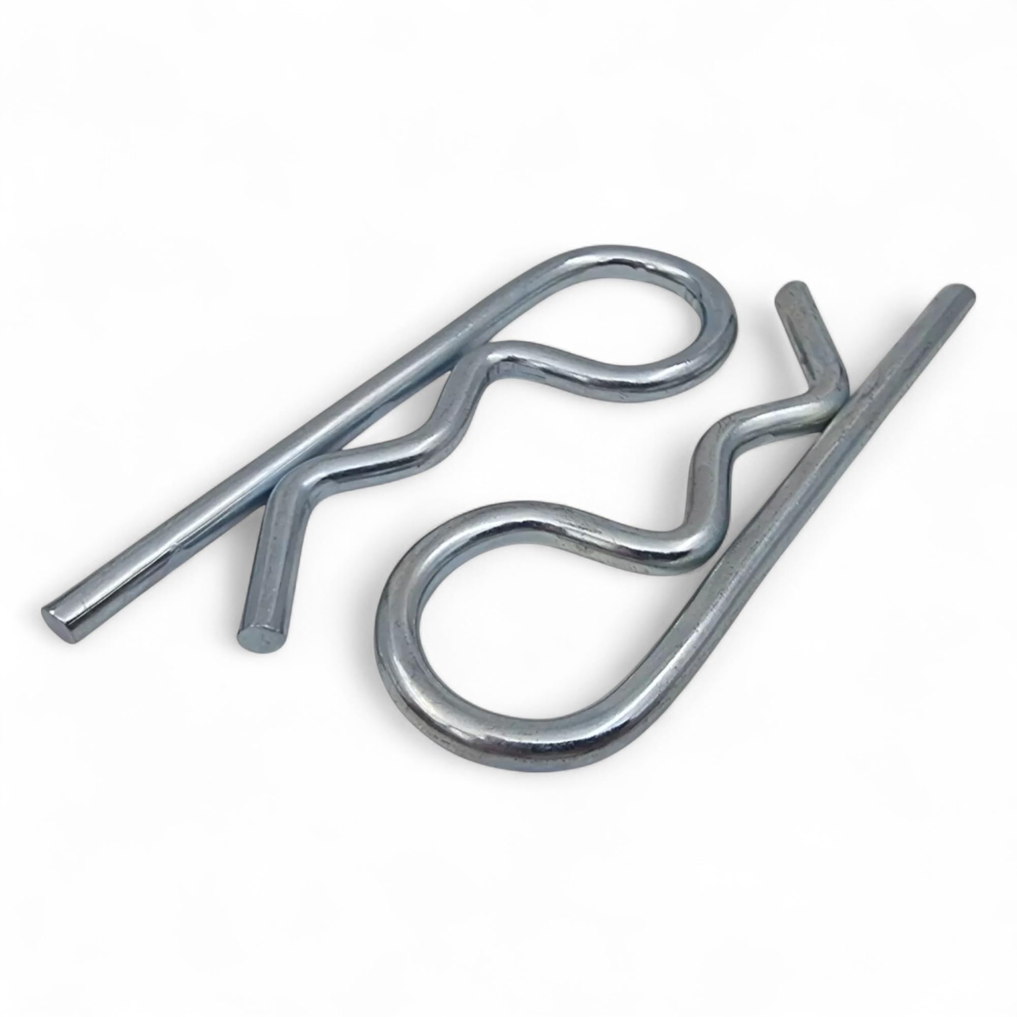 10 Pcs R Clips Bright Zinc Plated - Linch Pins & Retaining Pins for Trailers, Horseboxes, Lorries, Tractors - Split Pins for Clevis Pins (4mm x 75mm)