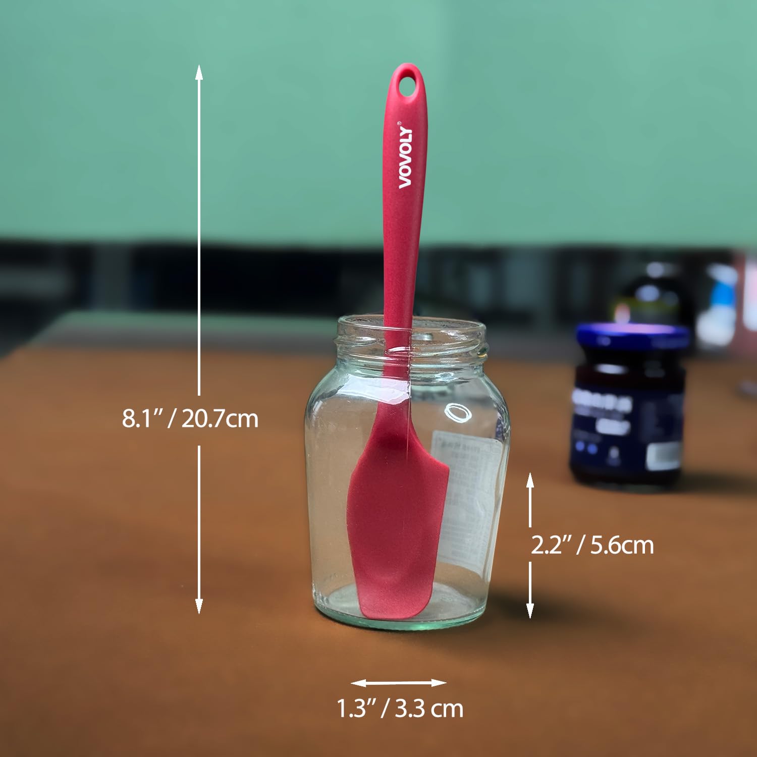 Mini espátulas de silicona, espátula pequeña curvada con cuenco poco profundo para cocina, raspador de tarros sin costuras para cocinar hornear, espátula húmeda para alimentos para mascotas, 8.2