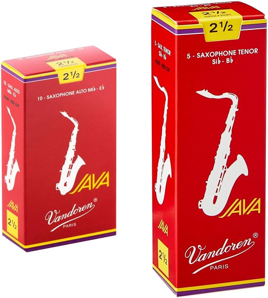 Vandoren JAVA Red Alto and Tenor Saxophone Reeds Strength 2.5