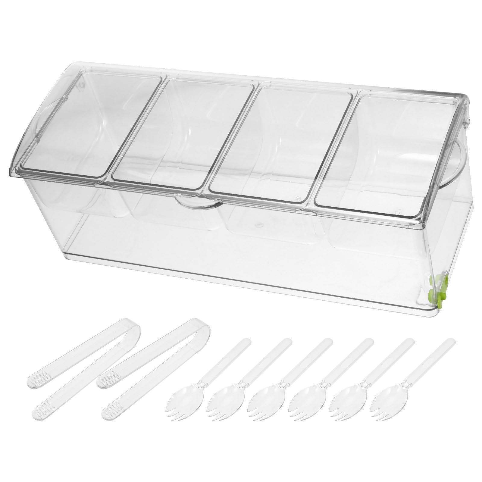 OUNONA Caja de Refrigerador de Cuatro Compartimentos Pet Tapa para Frutas