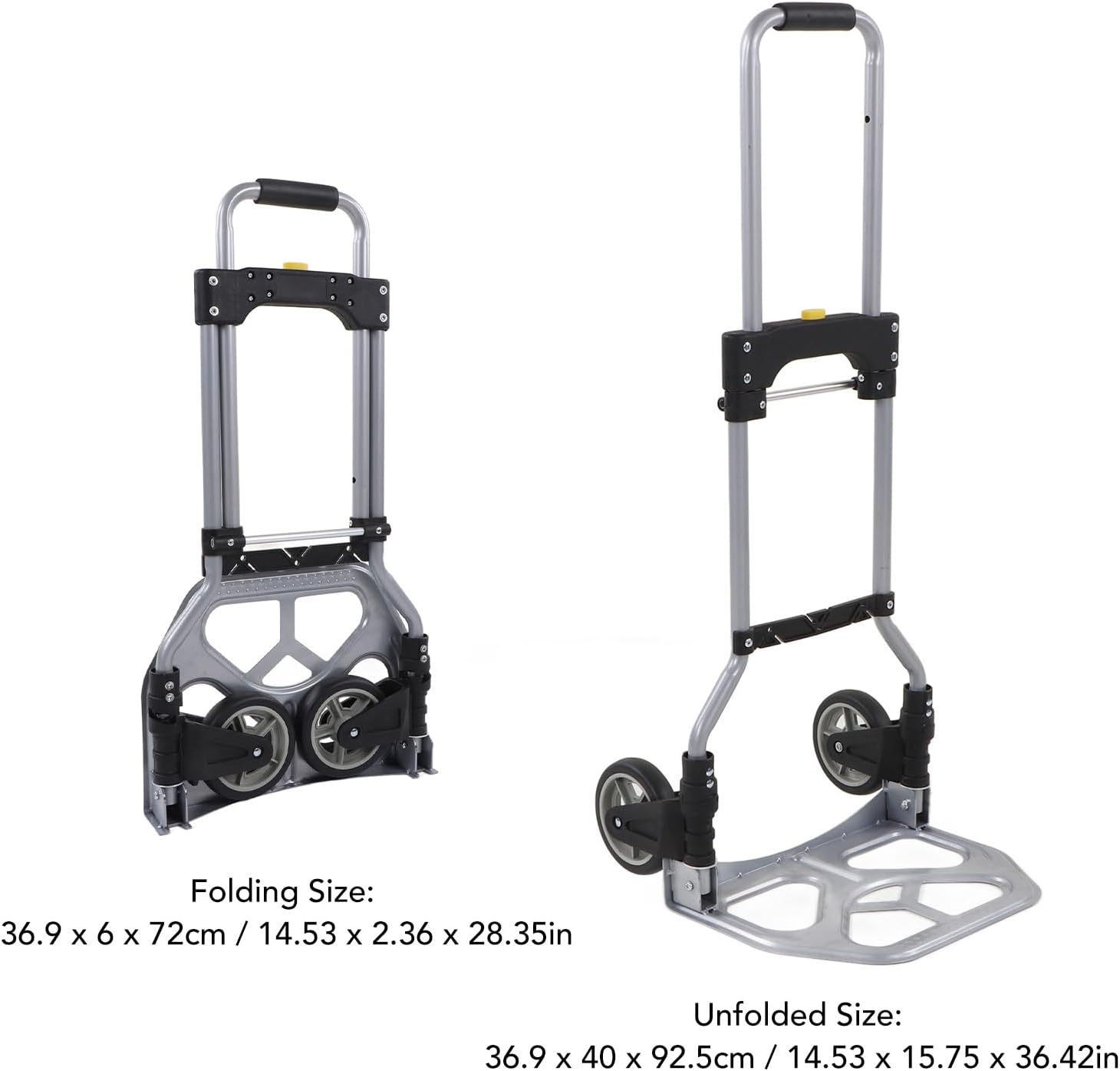 Foldable Handcart, Bearing Capacity 70kg, Lightweight Aluminum Foldable Luggage cart, Suitable for Mobile, Shopping, Travel, and Office use.