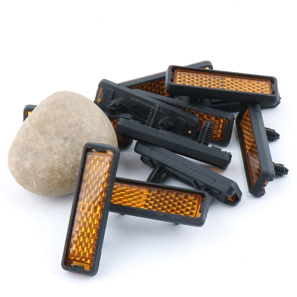 Kit Réflecteurs Pour Vélo - 10 Réflecteurs De Pédale (51x6 Mm) + 1 Rouleau De Ruban Réfléchissant Orange (1x800 Cm) - Sécurité Nuit - 11