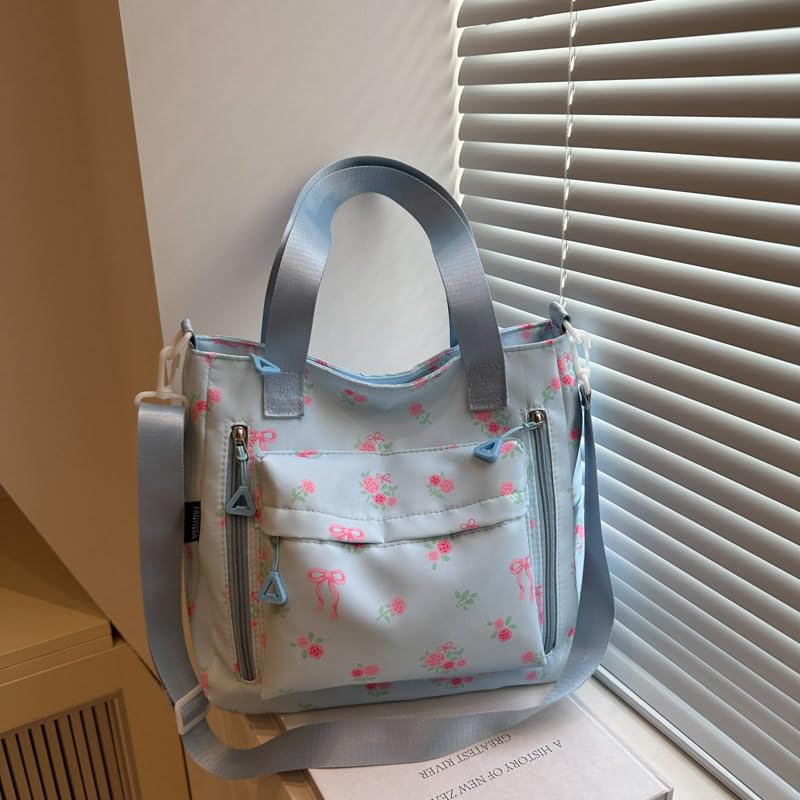 Floral Crossbody Bag Large Capacity Work Handbag with Pockets Everyday Hobo Bag for Women Travel Work3