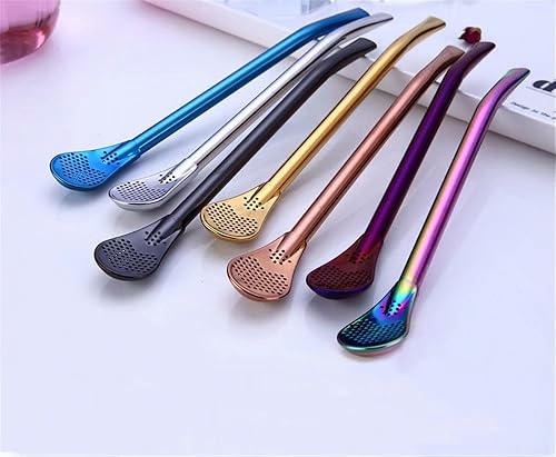 Miniatura 5 de Frolahouse 6 Pajitas Filtradas de Acero Inoxidable Yerba Mate Bombilla Pajitas Libre 3 Cepillo de Limpieza Incluido