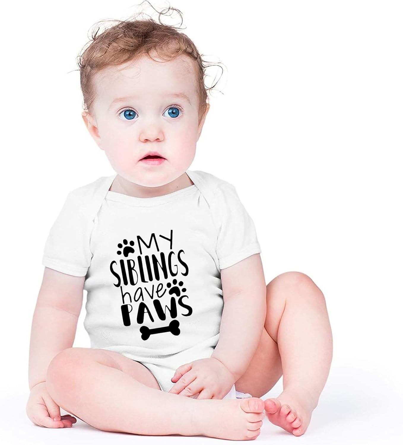 My Siblings Have Paws Baby Bodysuit I Love My Siblings Baby Bodysuits Babies Paws Clothes Unisex - Image 2