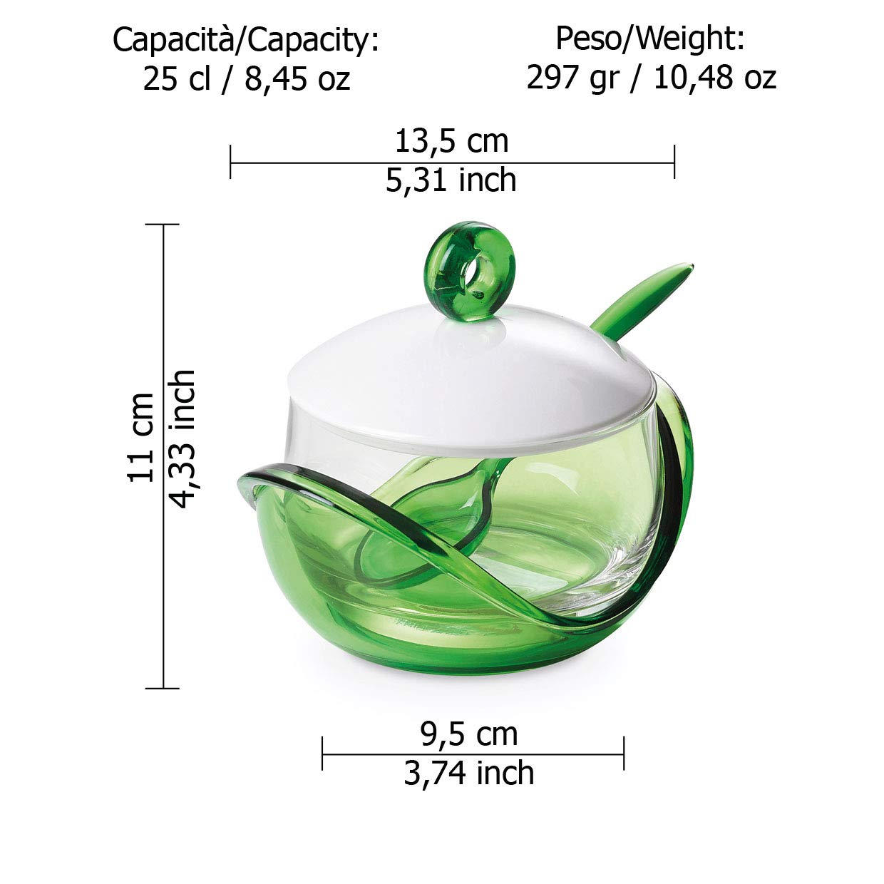 Omada - Formaggiera / Zuccheriera Trendy In Vetro E Plastica Prugna - 6