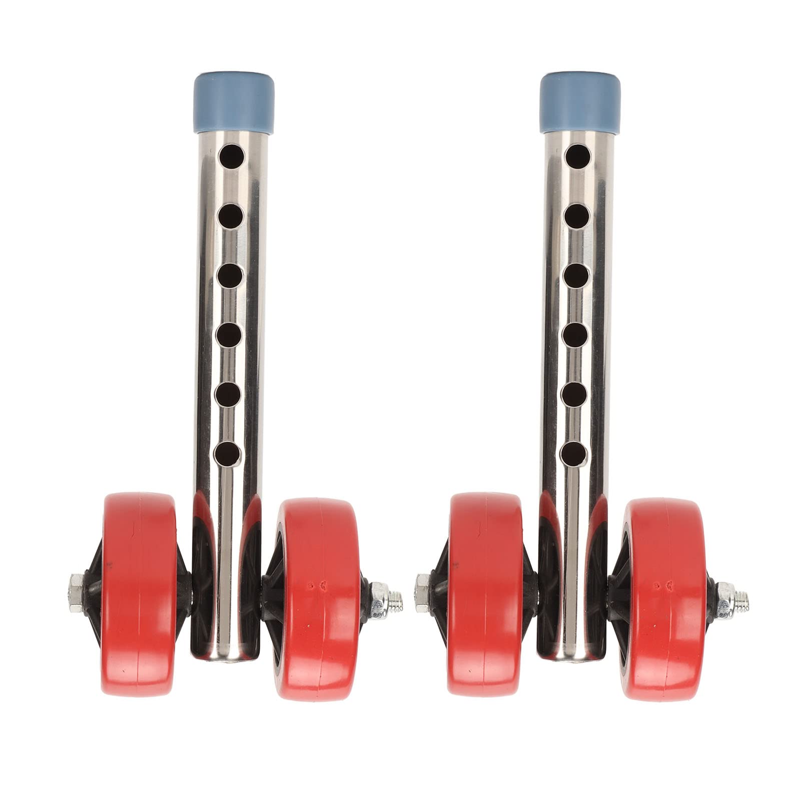 Ruedas para andador, 1 par de ruedas para andador, kit de repuesto de acero inoxidable universal resistente, 6 niveles, ruedas para andador ajustables en altura