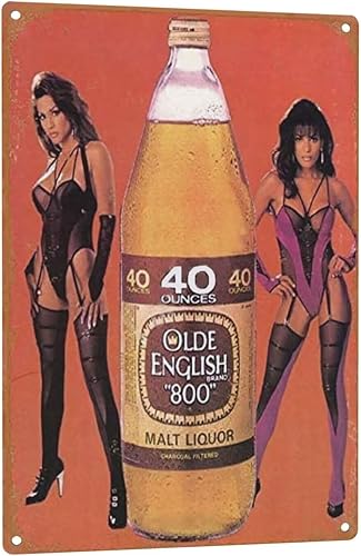 GCOCL Logotipo antiguo de la lata de la cerveza del licor de la malta inglesa 12x8 pulgadas que hace publicidad llamativa decoración de la pared