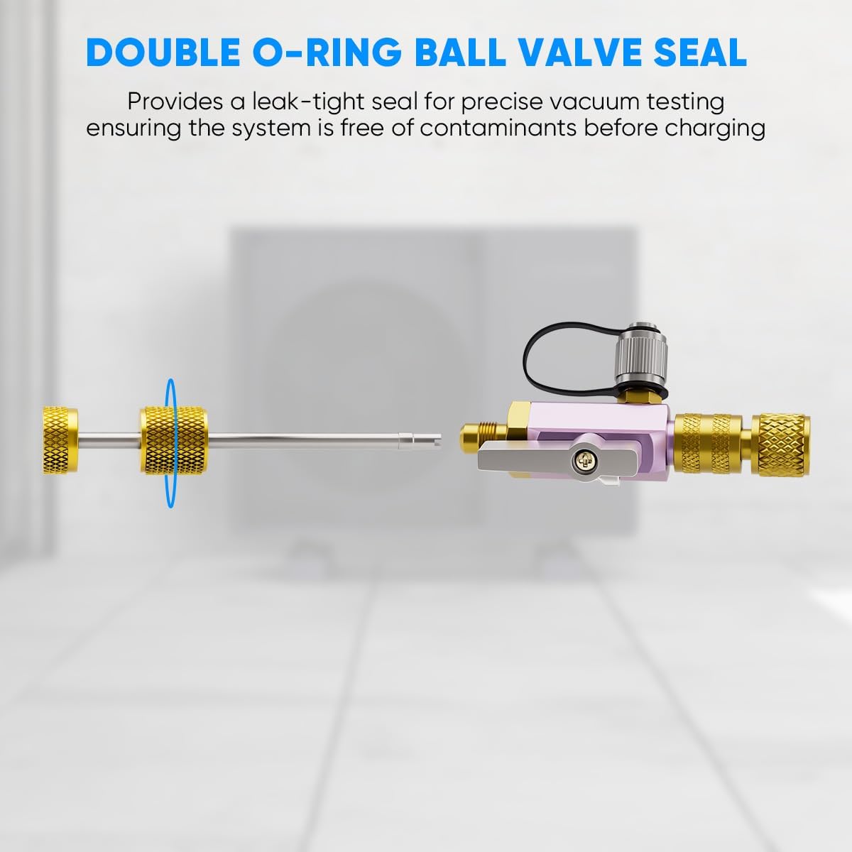 HVAC Valve Core Removal Tool, Dual Size SAE 1/4" & 5/16" Vacuum-Rated Valve Core Remover/Installer for Home AC Appliance, Compatible with R22 R410A R134A