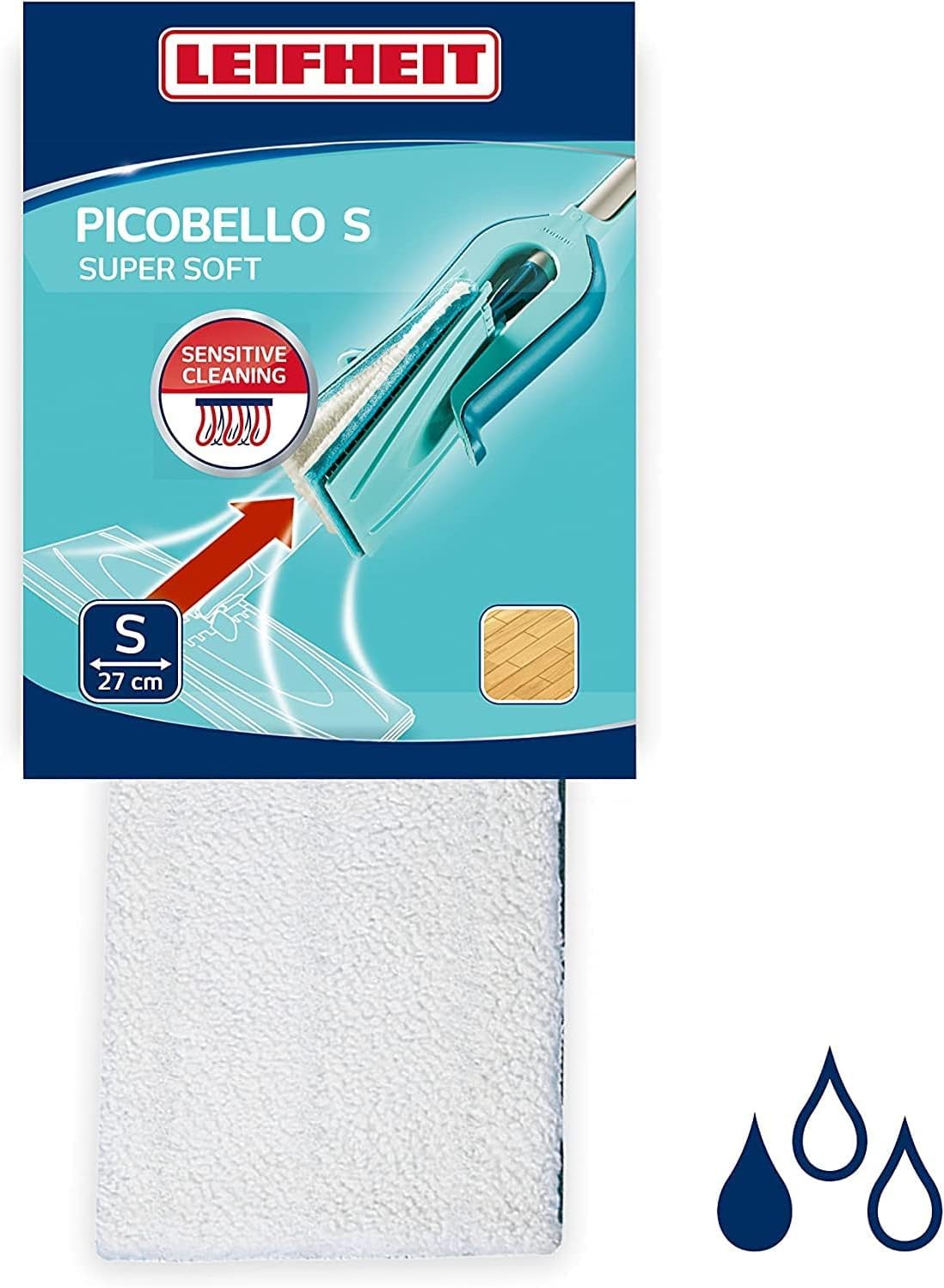 Leifheit Picobello S Mop Replacement Pad - Super Soft Fibre, for Cleaning Wood Floor, 27 cm Wide