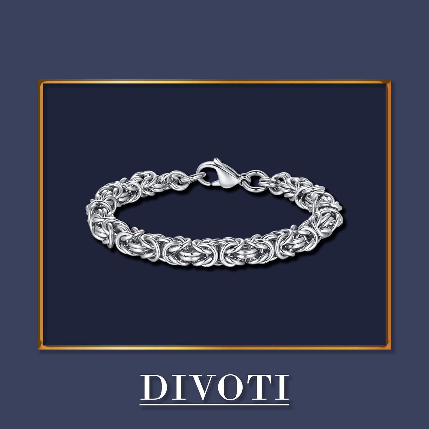 Divoti Handmade Stainless Steel Byzantine Chain Bracelet for Men | Round Mesh Design | Secure Lobster Claw Clasp Lock | Hypoallergenic, Durable Stylish, Comfortable & Waterproof Jewelry - Image 5