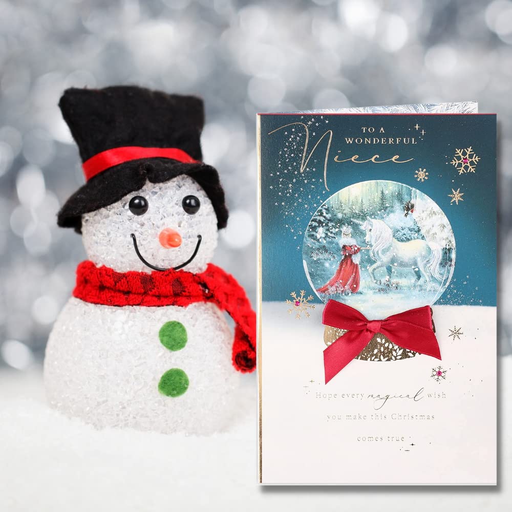 Weihnachtskarte Für Die Nichte – Mit Einhorn-Design Und Persönlicher Botschaft, Inkl. Umschlag