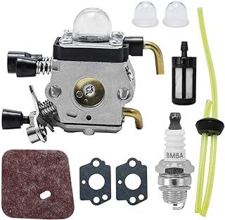 Anxingo C1Q-S97 Carburetor with Tune Up Kit Carb for Stihl FS38 FS45 FS46 FS55 KM55 HL45 FS45L FS45C FS46C FS55C FS55R FS55RC String Trimmer Weed Eater w/Fuel Line Air Filter Primer Bulb Gasket
