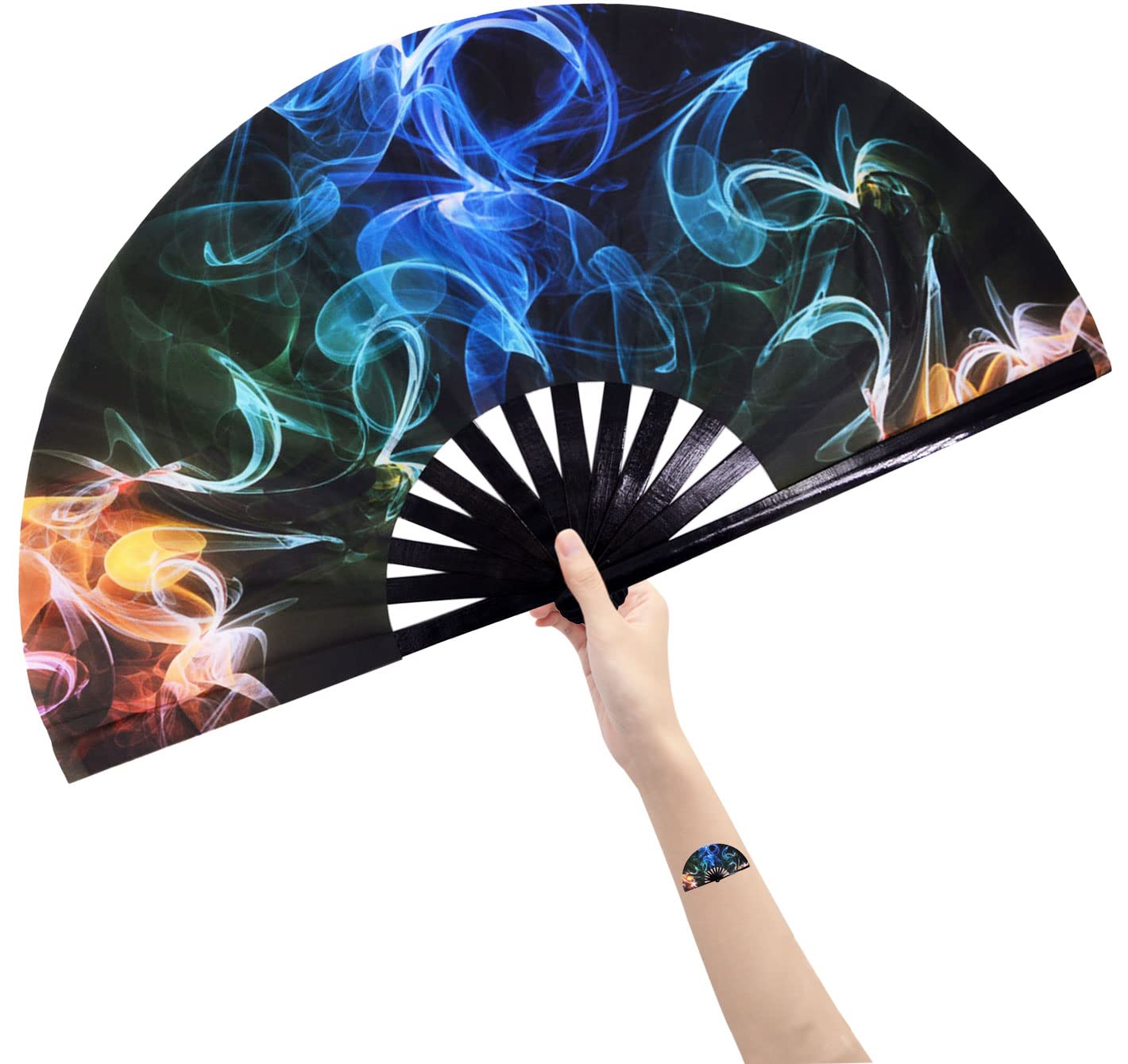 Amajiji Grote opvouwbare hand rave-ventilator voor vrouwen