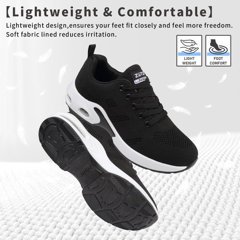 Damen-Turnschuhe, Laufschuhe, Luftkissen, Fußgewölbeunterstützung, Sneaker, Plateau-Sneaker, Damen-Wanderschuhe, Netzgewebe, atmungsaktiv, leicht, Sportschuhe, Outdoor, Fitnessstudio, athletisch,