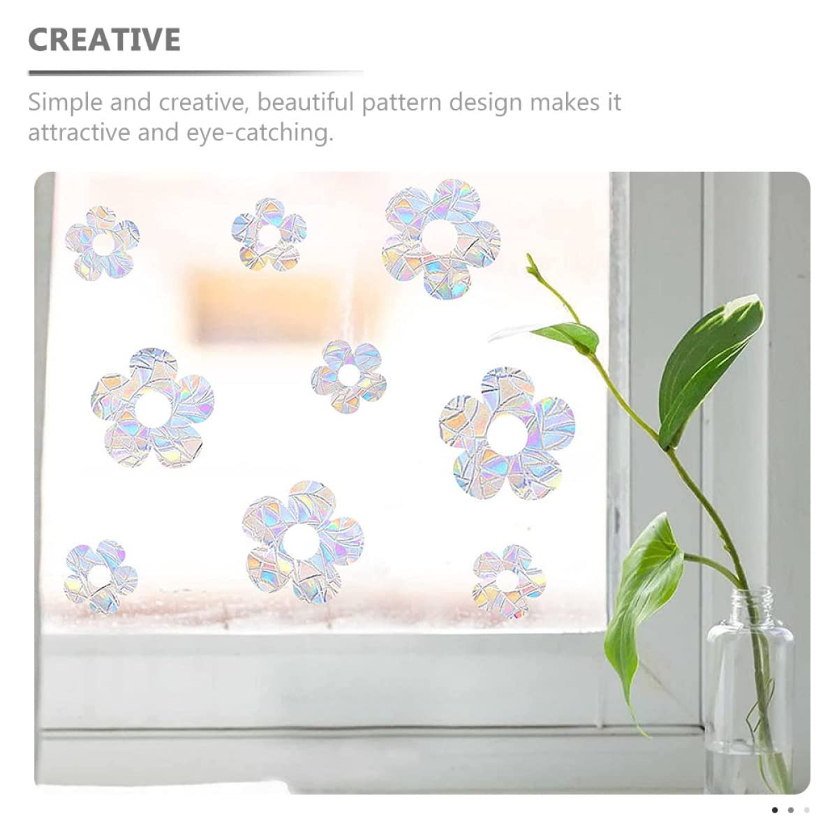 Cabilock 18piezas Pegatinas Anticolisión Para Ventanas De Adhesivos Creativos De Flores Para Decoración Interior Fácil Aplicación y Remoción Sin Residuos Para Baños Salones y Oficinas