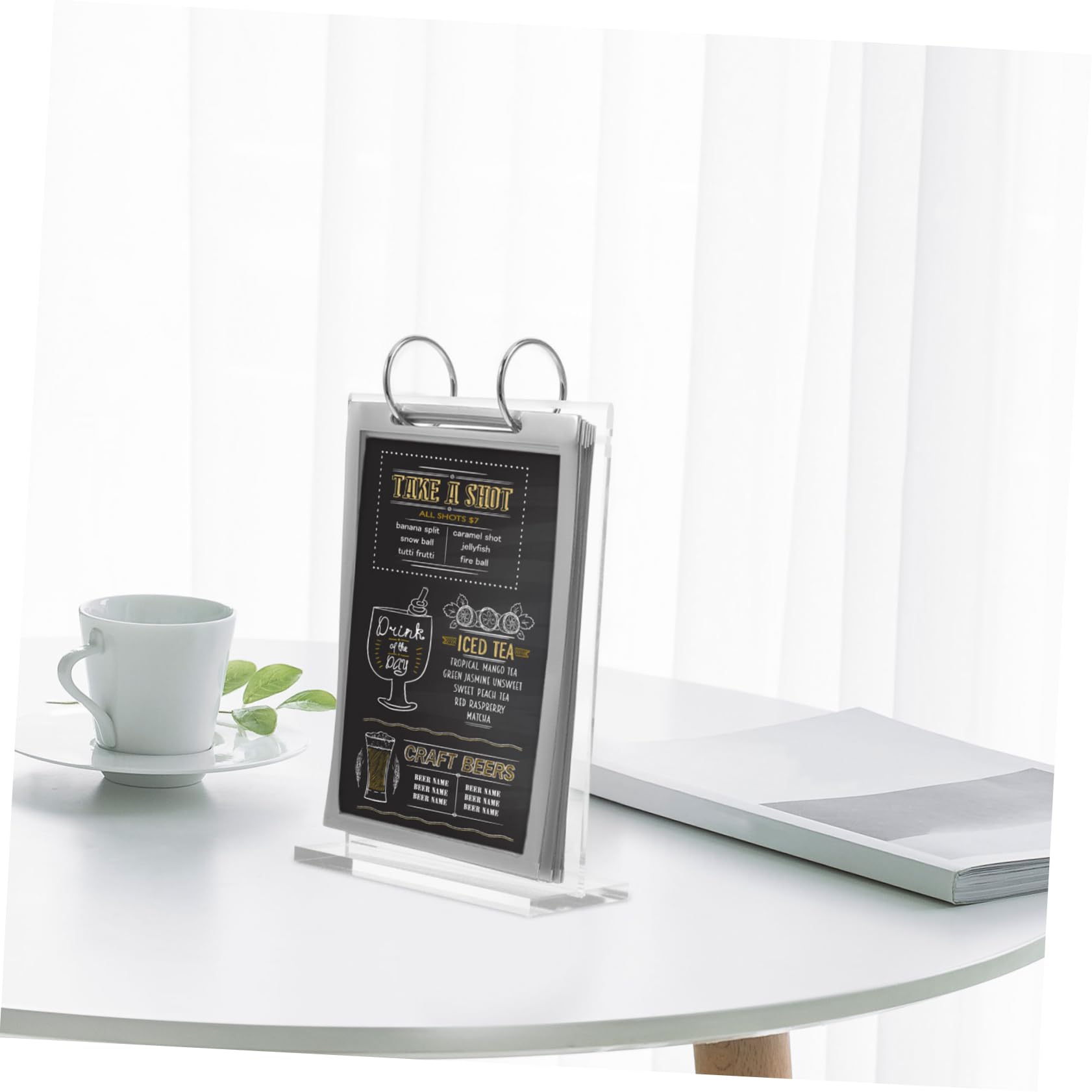 Housoutil Expositor De Acrílico Transparente Soporte Para Letreros De Menús Expositor De Menús Abatible Para Escritorio Para Mostrar Papeles Restaurantes o Oficinas Soporte De Acrílico