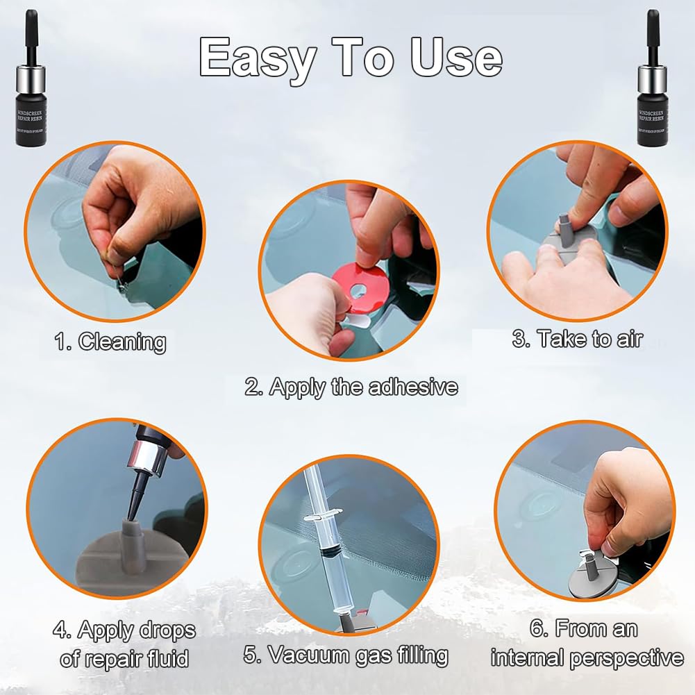 Kit Riparazione Parabrezza Auto,Kit Riparazione Vetro Auto,Set Riparazion per Parabrezza,Kits Strumenti di Riparazion Parabrezzas,Kits Riparazions Crepe Vetro,Set Repair Parabrezzas
