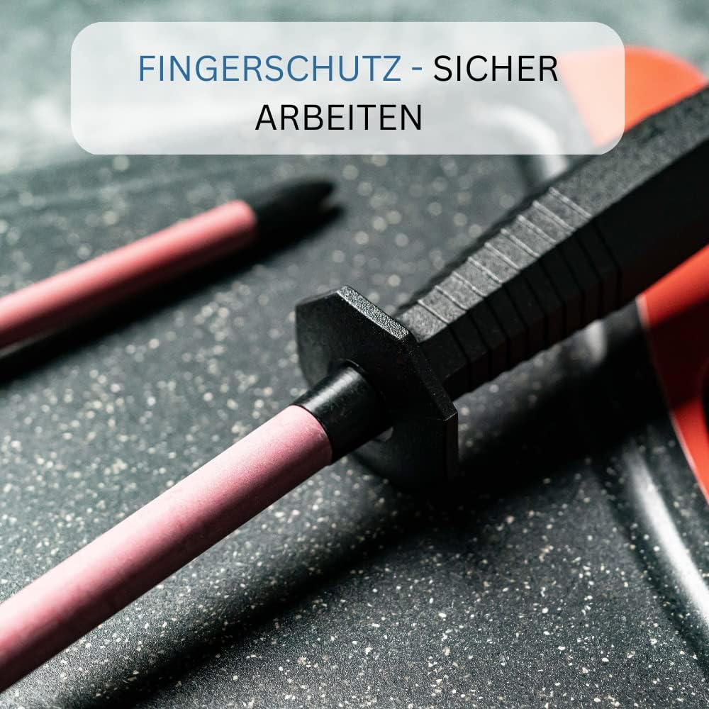 Westmark Wetzstab, Länge: 35,3 cm, Sinterrubin/Kunststoff, Sieger-Long-Life, Rot/Schwarz, 19712260