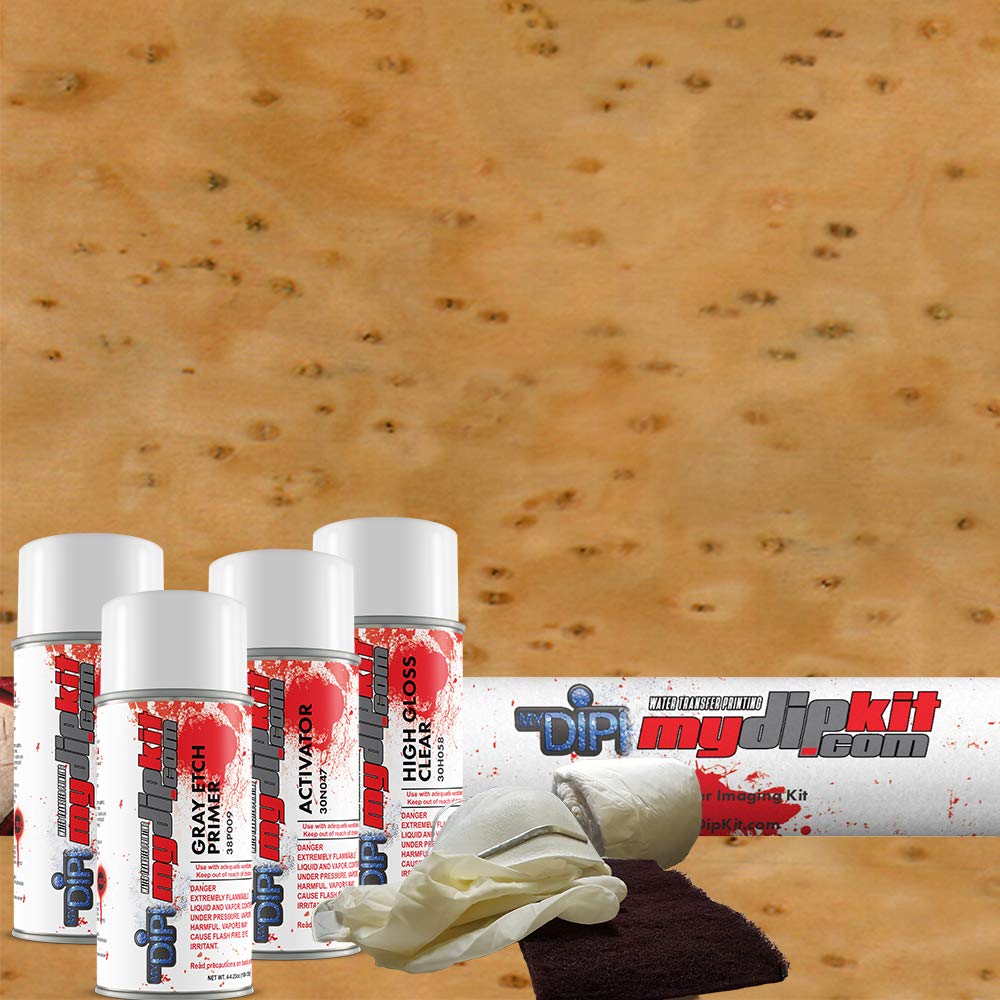 Hydrographics Film Kit - MyDipKit - Water Transfer Printing – Birds Eye Burl Grain BW001