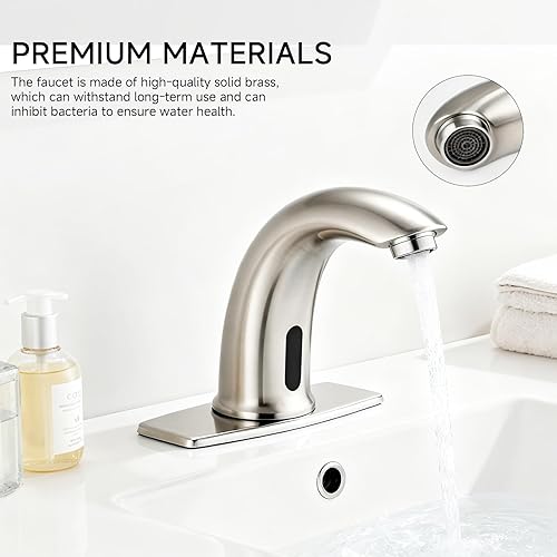 Miniatura 11 de Grifo de baño sin contacto de 3 o 1 agujero, grifo de fregadero con sensor de movimiento, grifo de agua manos libres de hospital con mezclador