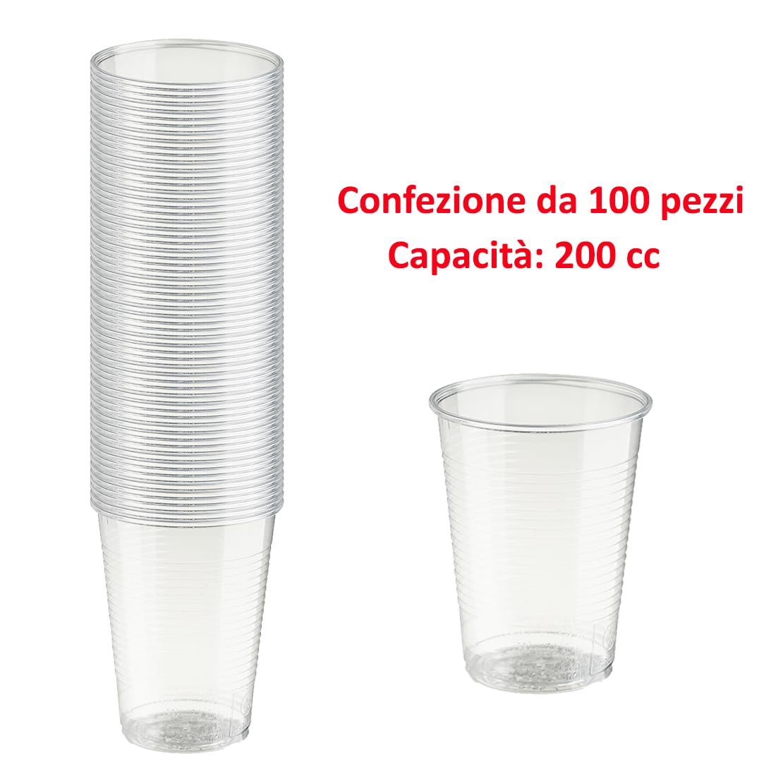 MAQA 100 szt. Kubki PLA 200 ml na napoje, kubki jednorazowe przezroczyste, kubki jednorazowe komponowalne