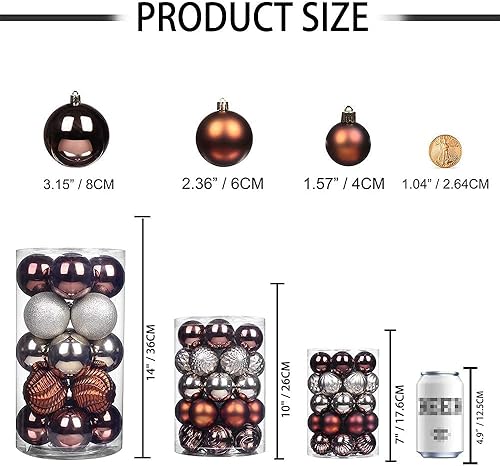 Miniatura 404 de XmasExp Juego de 24 mini esferas de Navidad inastillables para bolas de árbol de Navidad de 1.181 in/1.18 pulgadas (oro rosa)