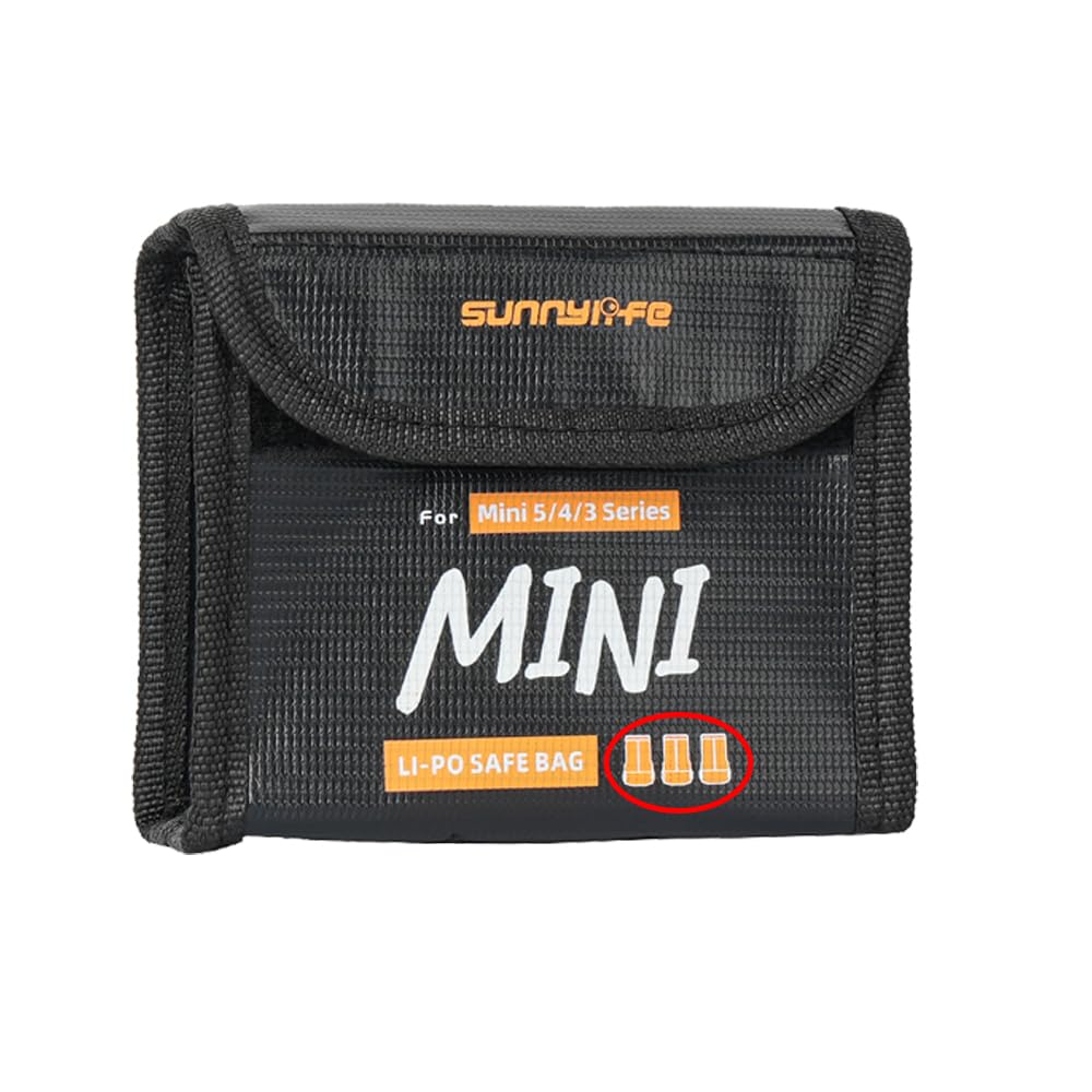 LHPHEIX Mini 5 Pro Lito 1 Lito X1 Lithium Battery Safety Bag, Fireproof Safe Charging and Storage Bag for DJI Mini 5 Pro/4 Pro/3 Pro/3, Drone Lipo Batteries Explosion-Proof Bag(1Pcs x 3 Batteries)