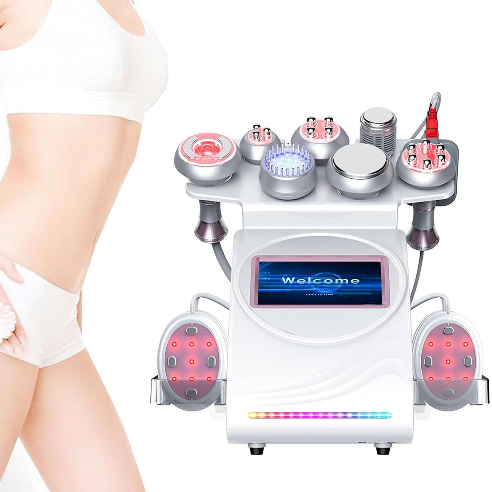 Dispositivo De Belleza Ultrasónico De Cavitación De 80 K - Dispositivo De Masaje para Contorno Corporal Y Facial - Dispositivo De Masaje RF para Reafirmante De La Piel, Dispositivo De Belleza Antiar