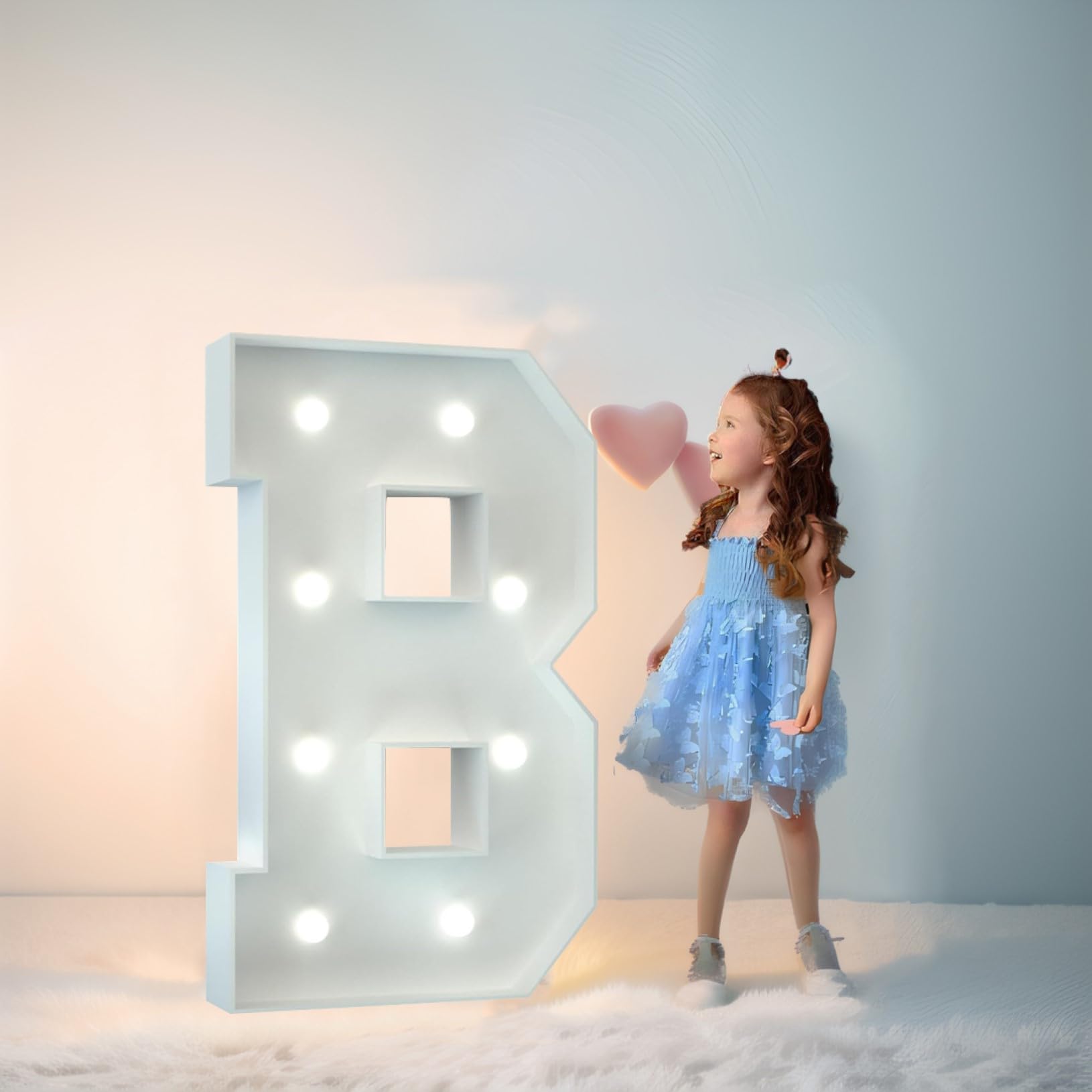 Syibelters Letter B 120Cm-4Ft Led Marquee Lights Led Alphabet Lights Remote Control Marquee Decoration Light Up Sign For Wedding Birthday Gifts