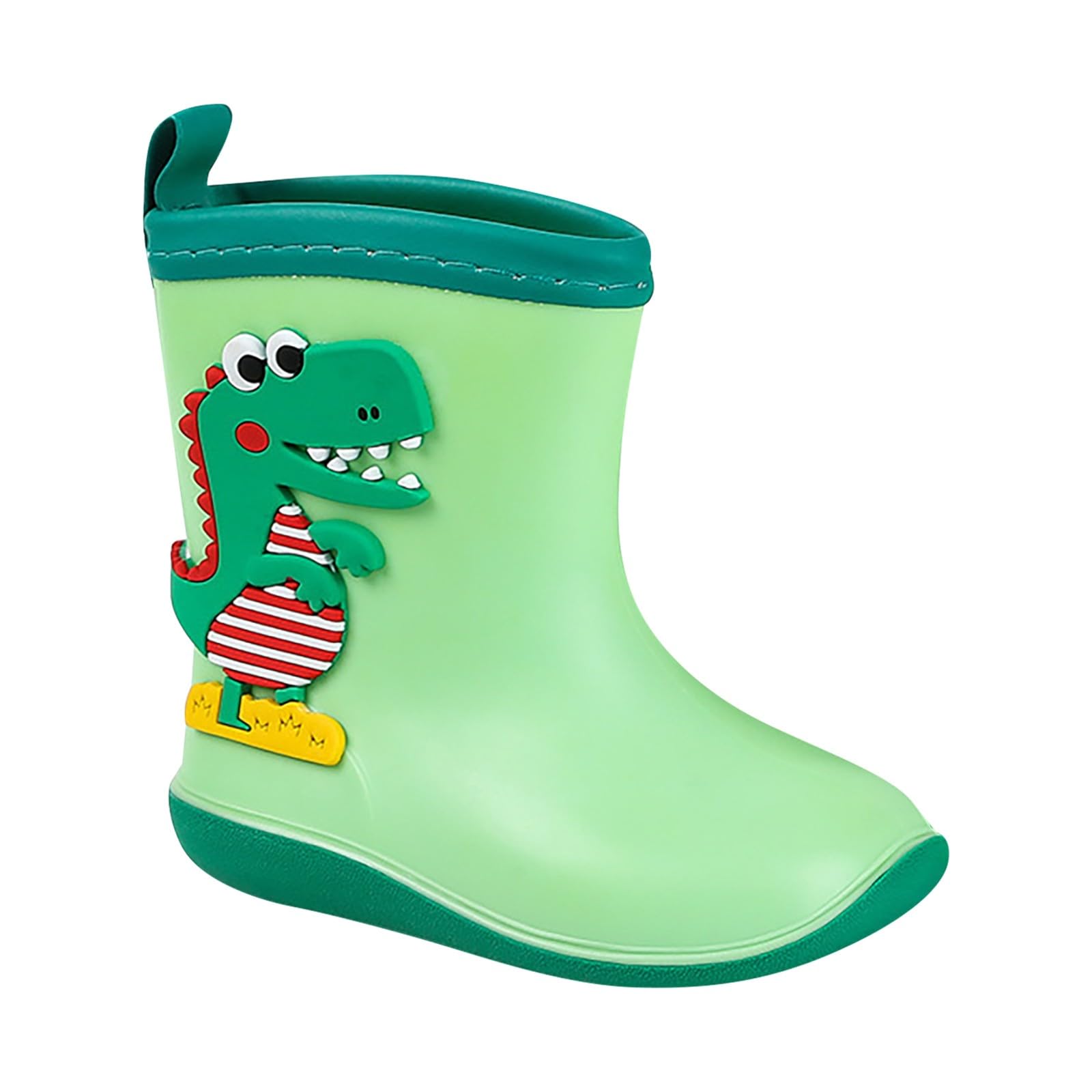 Laquieio Botas de Agua para Niñas y Niños Unisex Bota Dinosaurios de Goma Impermeable Lluvia Bebé barefoot lluvia niños Impermeable y Antideslizante zapatos