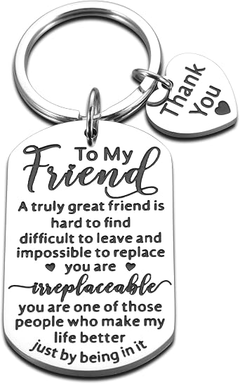 Gifts for Best Friends Women Men Friendship Gift for Him Her Birthday Wedding Gifts for Friends Sentimental To My Friend Keychain Thank You Bestie Christmas Stocking Stuffers
