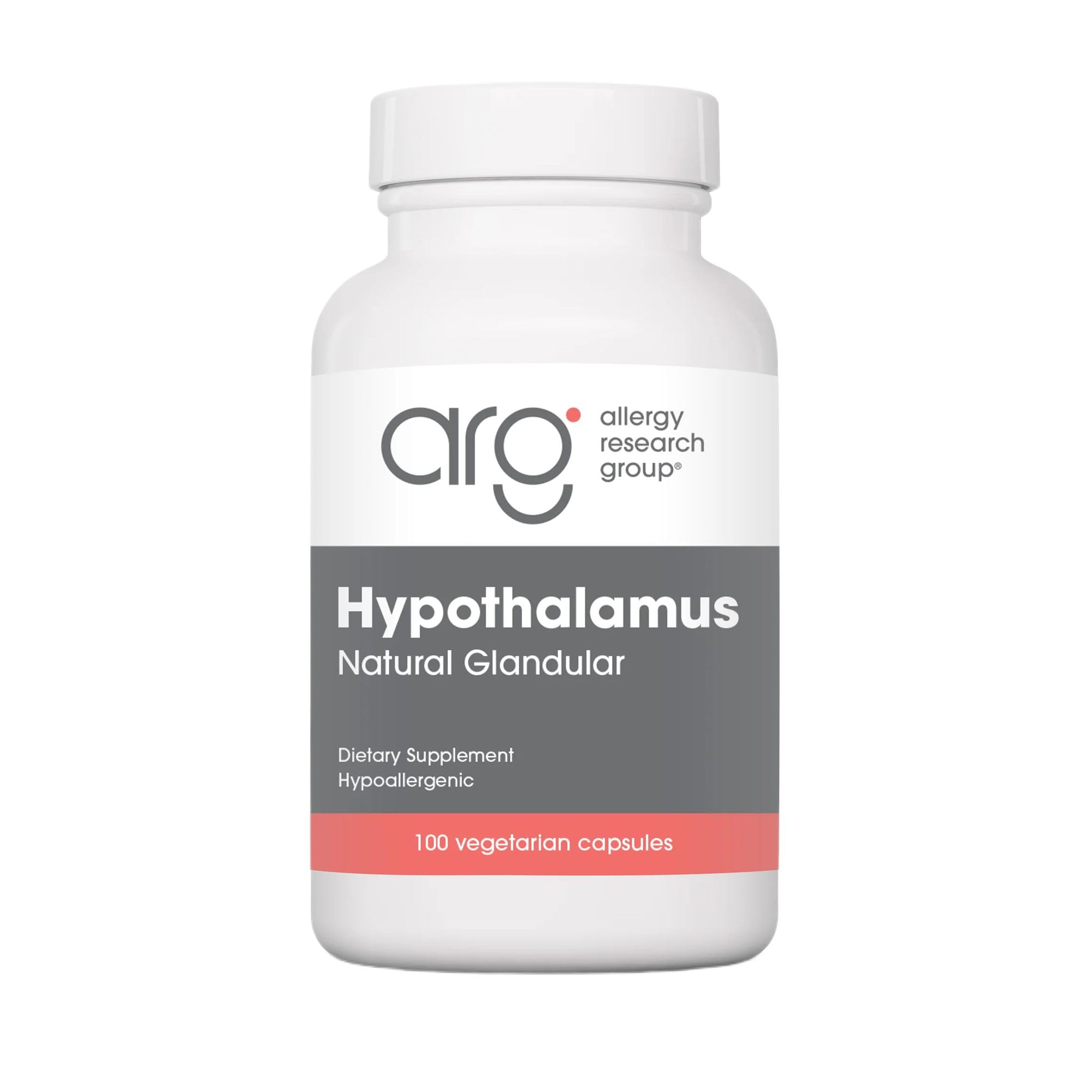 Nutricology Hypothalamus Supplement - Endocrine Support, Natural Glandular, 500mg Adrenal Support, Adrenal Pituitary, Adrenal Gland Function, Bovine, Lyophilized, Vegicaps - 100 Count