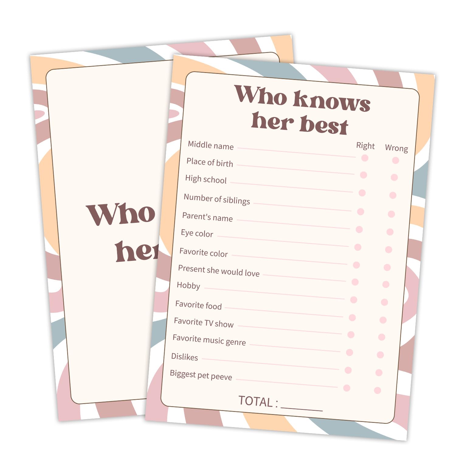 yutogan Birthday Party Games - Who Knows The Birthday Girl Best, Birthday Games for Girls Teen Activity Supplies for Girls Night, Set of 20 Cards,